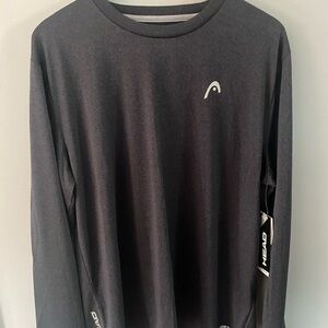 HEAD Men's Black Hypertek Performance Long Sleeve Shirt size L